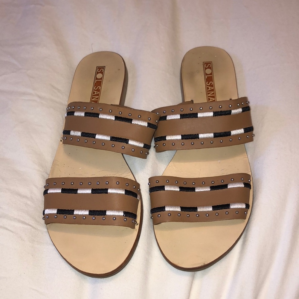 Sol sana multi color leather slides size 38